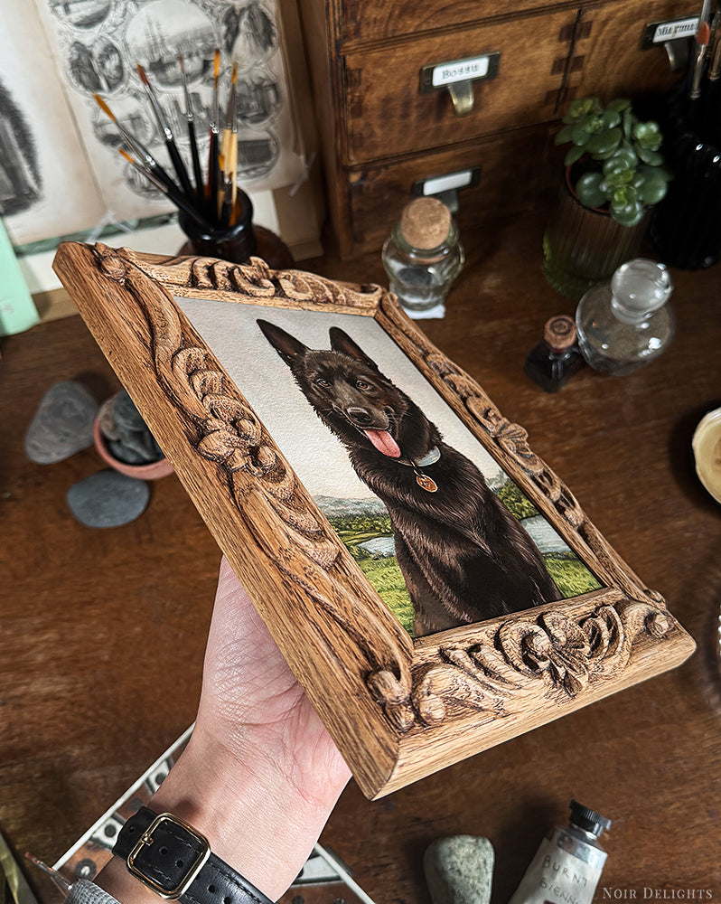 Pet Commission // Hand-Carved Frame