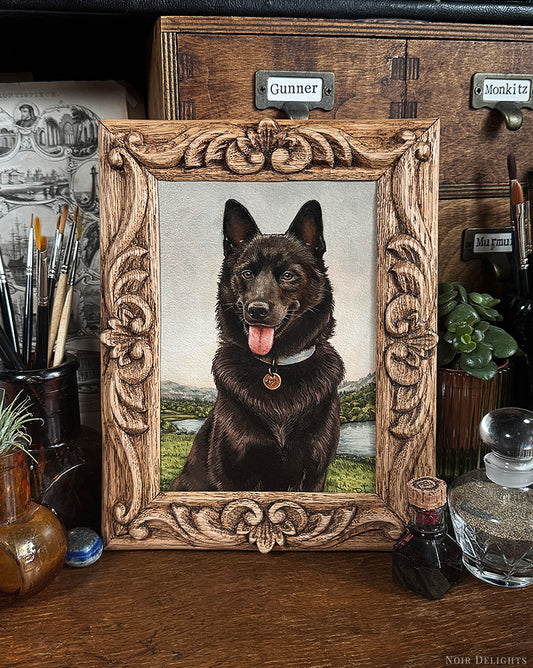 Pet Commission // Hand-Carved Frame